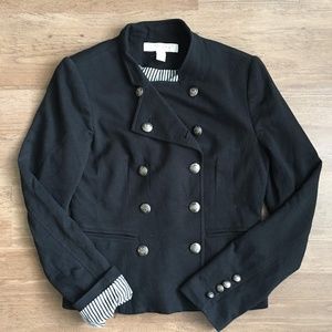 double breasted military jacket w/pinstripe lining